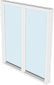 Raam voorzien van 2 horizontale vlakken