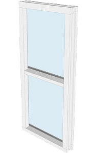 Raam voorzien van 2 verticale vlakken