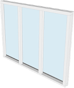 Raam voorzien van 3 horizontale vlakken