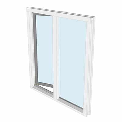 Draaikiepraam met vast raam rechts