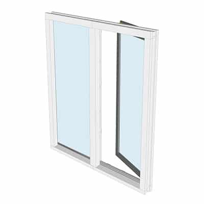 Draaikiepraam rechts met vast raam links