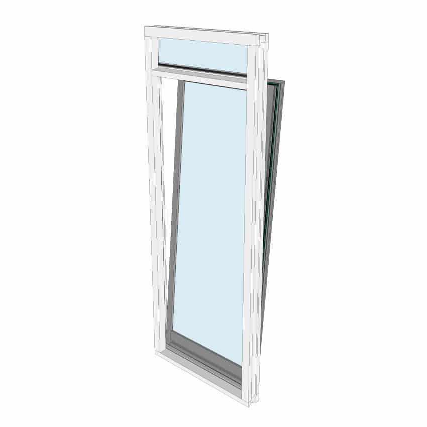 Draaikiepdeur met bovenlicht