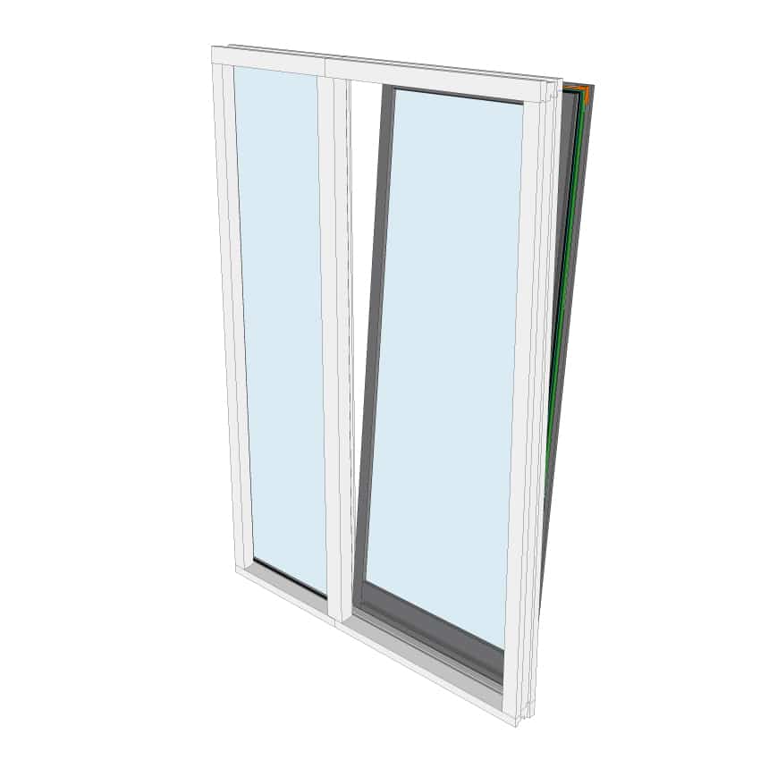 Draaikiepdeur met vast glas links