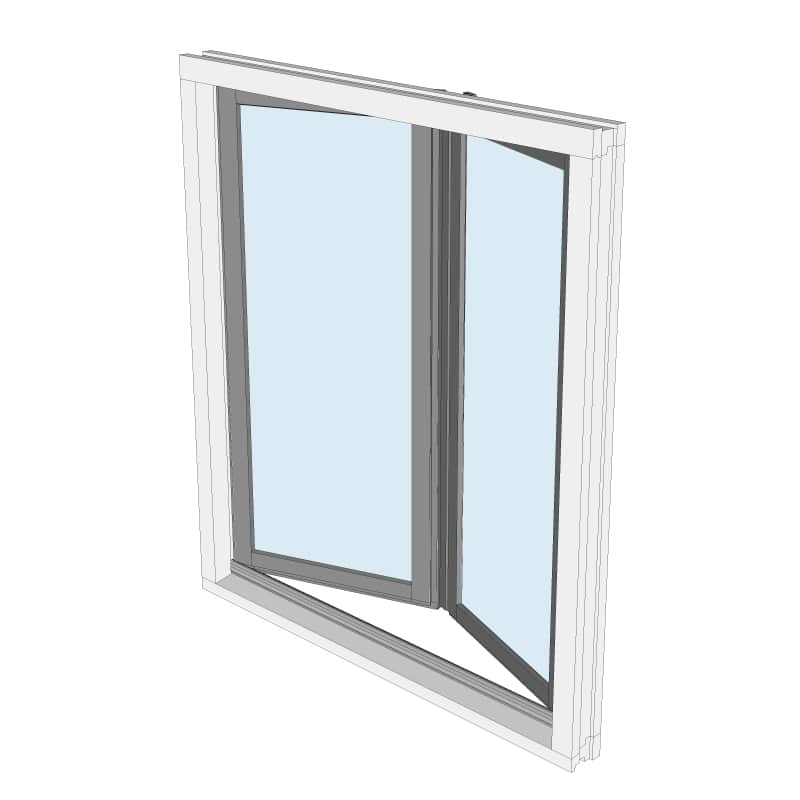 Dubbel draaikiepraam