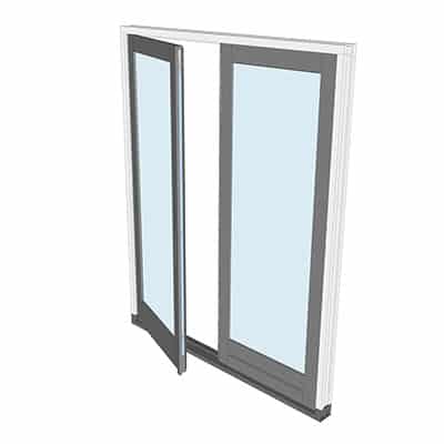 Naar buiten draaiende dubbele tuindeuren