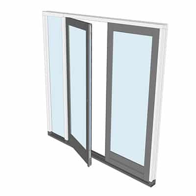 Naar buiten draaiende tuindeur met zijlicht