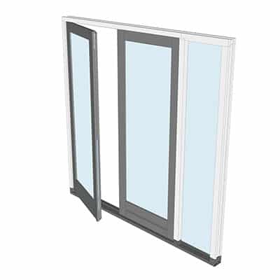 Naar buiten draaiende tuindeur met zijlicht